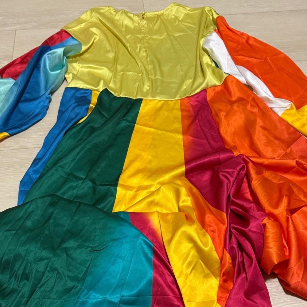 Colorful Long Sleeve Maxi Dress - Picture 9 of 9